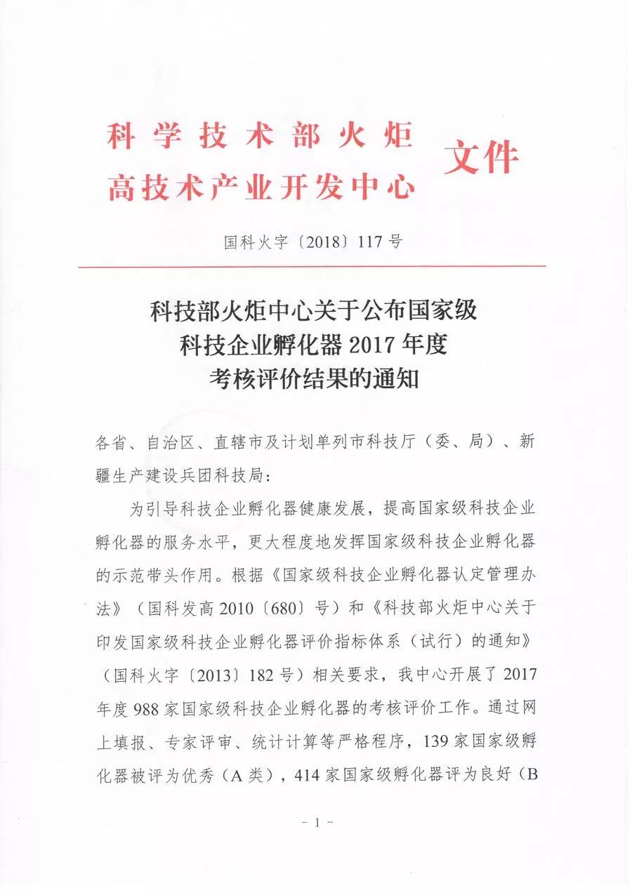 【喜訊連連】東科集團(tuán)獲得國家級和省級孵化器A級，東科孵化器公司獲得省級眾創(chuàng)空間A級