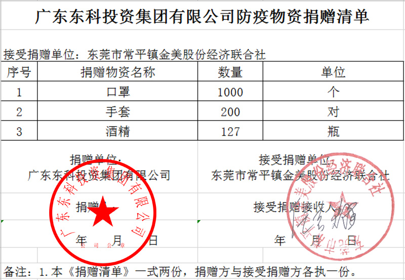 東科集團(tuán)向金美股份經(jīng)濟(jì)合作社捐贈(zèng)物質(zhì)：在不同戰(zhàn)線，我們一起加油！
